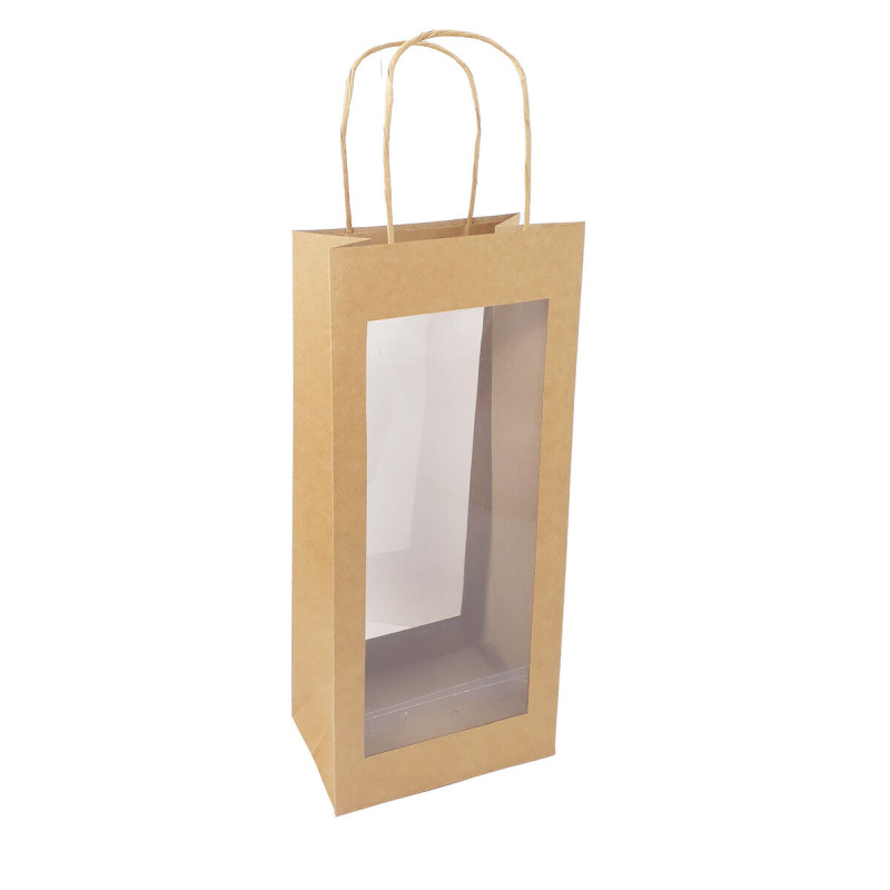 Torba Torebka Papierowa Naturalna Szara Kraft do Wina 120x190x400 10 sztuk Torba Torebka Papierowa Naturalna Szara Kraft do Wina 120x190x400 10 sztuk