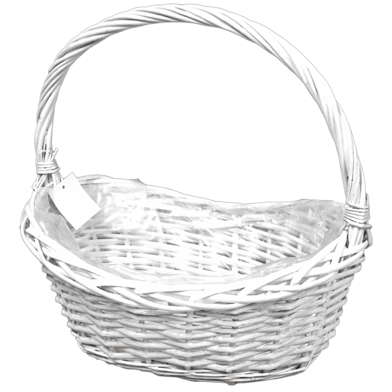 Kosz Wiklinowy Prezentowy Biały Delikatesowy 36cm Kosz Wiklinowy Prezentowy Biały Delikatesowy 36cm