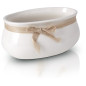 Doniczka Osłonka Ceramiczna Rynna z Wstążką Ozdobna Dekoracja Kremowa 23 cm Doniczka Osłonka Ceramiczna Rynna z Wstążką Ozdobna Dekoracja Kremowa 23 cm