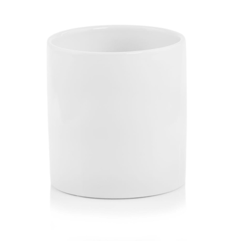 Doniczka Osłonka Ceramiczna Walec Cylinder Biały Dekoracja Do Kwiatów 8 cm