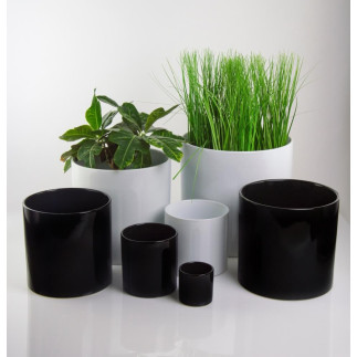 Doniczka Osłonka Ceramiczna Walec Cylinder Biały Dekoracja Do Kwiatów 8 cm