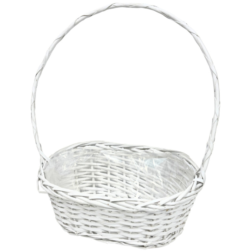 Kosz Prezentowy Wiklinowy Biały Delikatesowy Delikates na prezenty 44 cm Kosz Prezentowy Wiklinowy Biały Delikatesowy Delikates na prezenty 44 cm