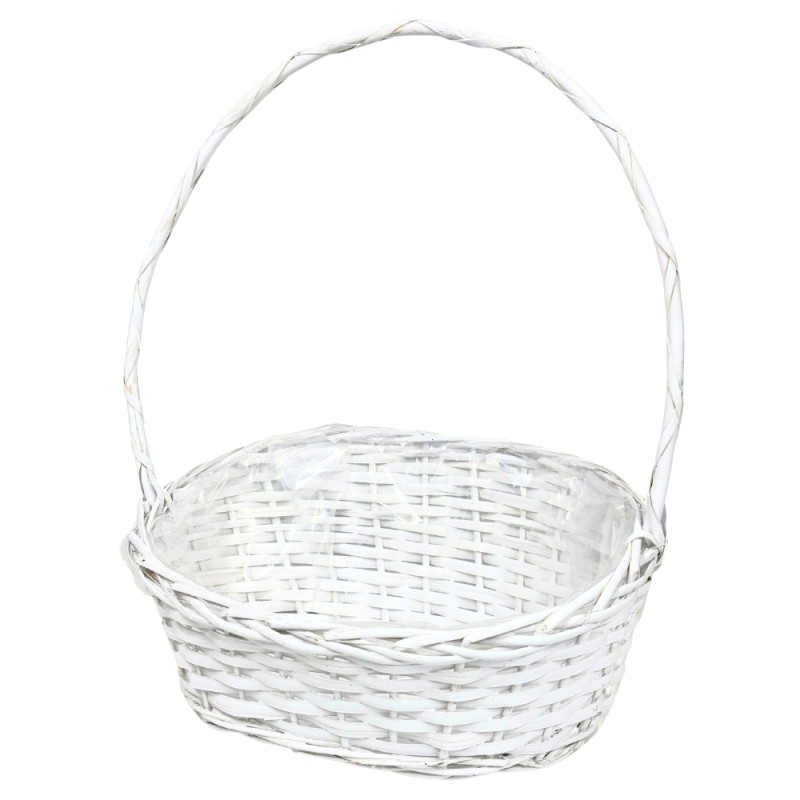 Kosz Prezentowy Wiklinowy Biały Delikatesowy Delikates na prezenty 48 cm Kosz Prezentowy Wiklinowy Biały Delikatesowy Delikates na prezenty 48 cm