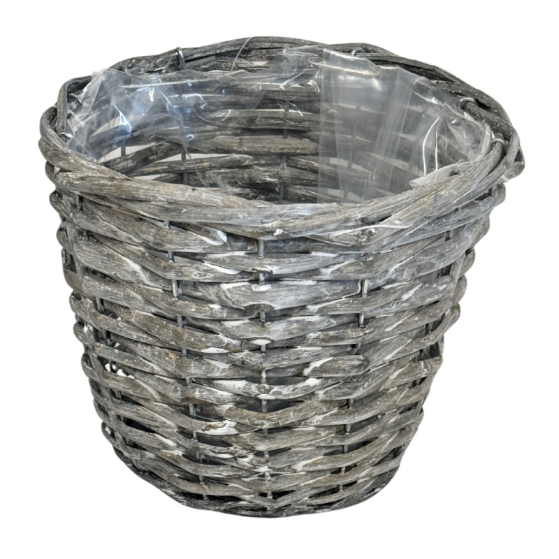 Osłonka Wiklinowa Szara do Kwiatów Osłonki na kwiaty Wiklina Szare 16 cm