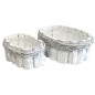 Osłonka Osłonki z Kory Do Kwiatów Białe Komplet 2 szt z Folią Ochronną 32x23x12h