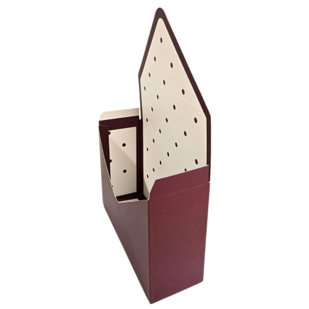 KOPERTA Pudełko Ozdobne Na Kwiaty FLOWERBOX dekoracje STROIK 30 cm Burgund