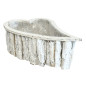Osłonka z Kory w kształcie Serca do Kwiatów Podwójna Serce Biała 30 x 18 cm Osłonka z Kory w kształcie Serca do Kwiatów Podwójna Serce Biała 30 x 18 cm