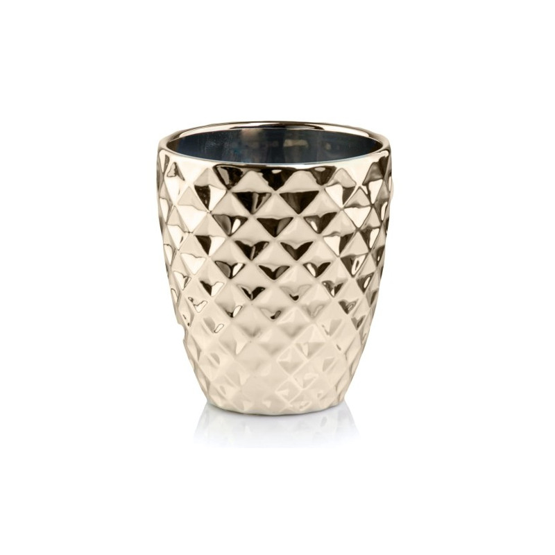 Osłonka Ceramiczna Lustrzana Diamond Pot Złota Doniczka 14 cm Osłonka Ceramiczna Lustrzana Diamond Pot Złota Doniczka 14 cm