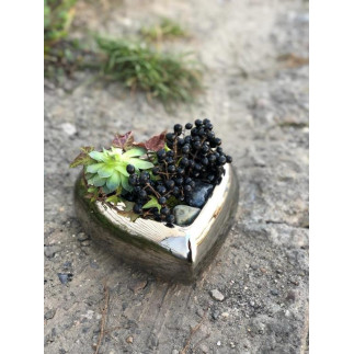 Osłonka Ceramiczna Serce Złote Lustrzana Doniczka Dekoracja