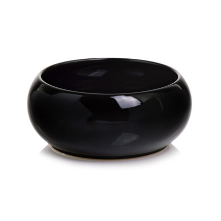 Osłonka Doniczka Ceramiczna Misa Miska Czarna Glamour Bonsai 24 cm