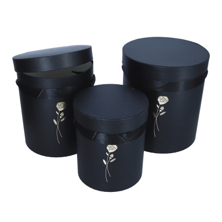 Flowerbox Pudełko na Kwiaty Komplet 3 sztuk CZARNY Zestaw Flower Box