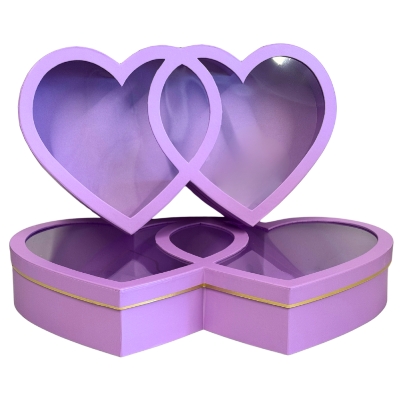 Flower Box Pudełko na Kwiaty Serce Fioletowe Podwójne Komplet 2 sztuki Flower Box Pudełko na Kwiaty Serce Fioletowe Podwójne Komplet 2 sztuki