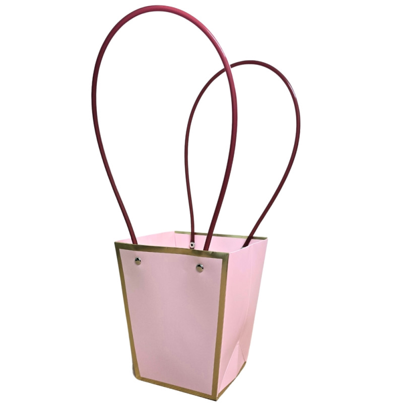 Torebka Papierowa Prezentowa na Kwiaty Ozdobna z Rączką Róż+ZŁOTO 36 cm 10szt Torebka Papierowa Prezentowa na Kwiaty Ozdobna z Rączką Róż+ZŁOTO 36 cm 10szt