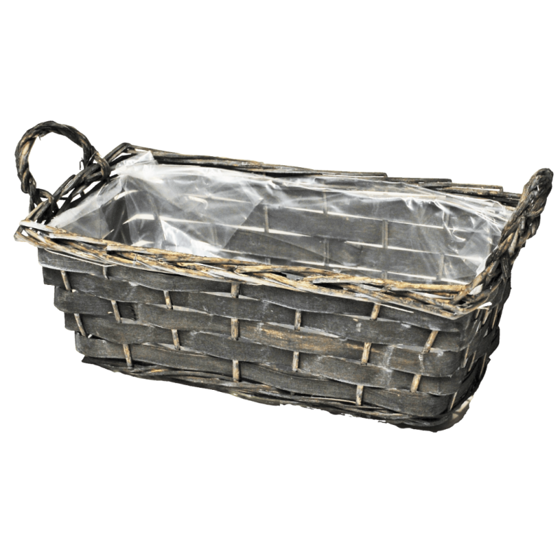 Osłonka Wiklinowa z Uszkami Podwójna do Kwiatów Biała 31 x 16cm Osłonka Wiklinowa z Uszkami Podwójna do Kwiatów Biała 31 x 16cm