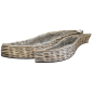 Osłonka Wiklinowa Łódka do Kwiatów Kompozycji Szara Komplet 73cm