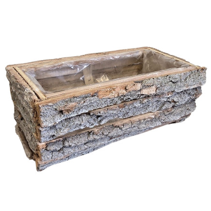Osłonka z KORY Dekoracja do kwiatów Kompozycja Naturalna 30x 16 cm