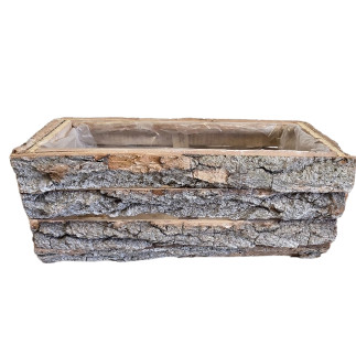Osłonka z KORY Dekoracja do kwiatów Kompozycja Naturalna 30x 16 cm