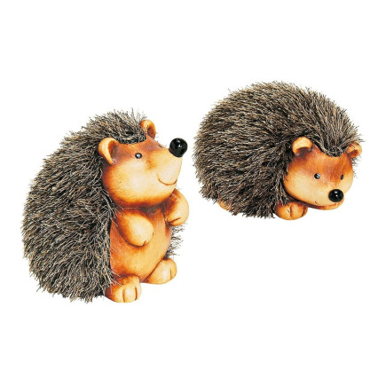 Jeż Figurka Z Gliny Sztuczne Futro Brązowo-czarny 17cm