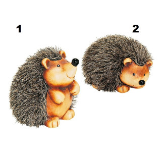 Jeż Figurka Z Gliny Sztuczne Futro Brązowo-czarny 17cm