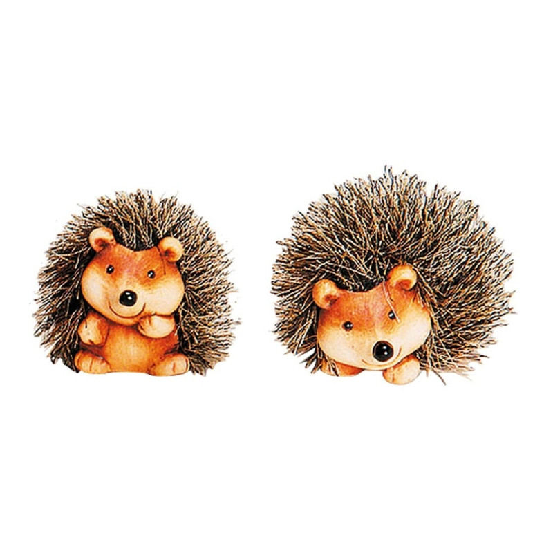 Jeż Figurka Z Gliny Sztuczne Futro Brązowo-czarny 8 cm Jeż Figurka Z Gliny Sztuczne Futro Brązowo-czarny 8 cm
