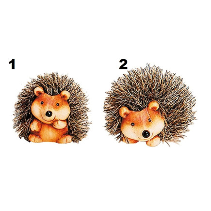 Jeż Figurka Z Gliny Sztuczne Futro Brązowo-czarny 8 cm