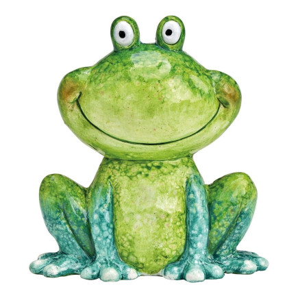 Żaba Ceramiczna Zielona  Ozdoba Dodatek Do Kompozycji  13 cm