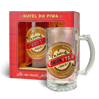 Kufel Gold na Prezent Dla Emeryta Osiemnastka Upominek Premium 500ml