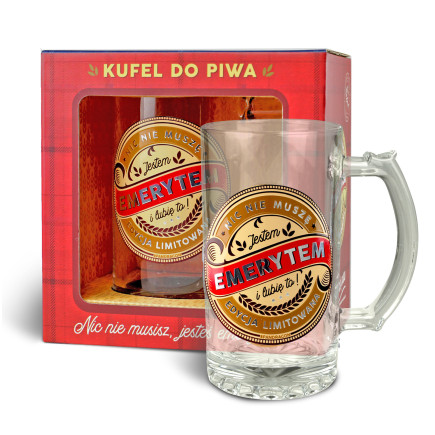 Kufel Gold na Prezent Dla Emeryta Osiemnastka Upominek Premium 500ml