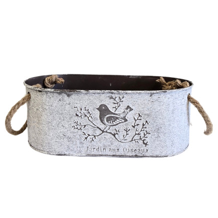 Osłonka Metalowa Owalna do Kwiatów Kompozycji Dekoracja 24 cm