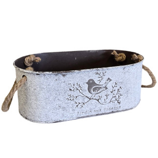 Osłonka Metalowa Owalna do Kwiatów Kompozycji Dekoracja 24 cm