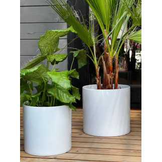 Doniczka Osłonka Ceramiczna Walec Biała Do Kwiatów i Kompozycji 16 cm
