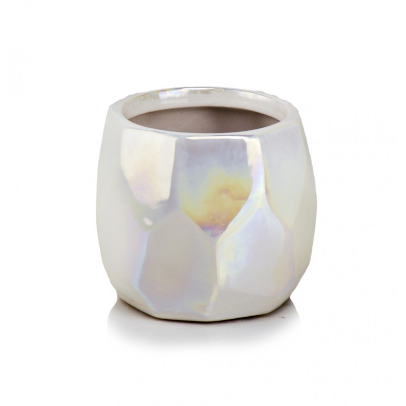 Osłonka Ceramiczna Biała Opalizująca Doniczka Ceramika Glamour Lustrzana Osłonka Ceramiczna Biała Opalizująca Doniczka Ceramika Glamour Lustrzana