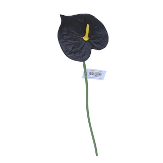 Gałązka sztuczna anturium czarne do kompozycji ozdoba dekoracja 44 cm