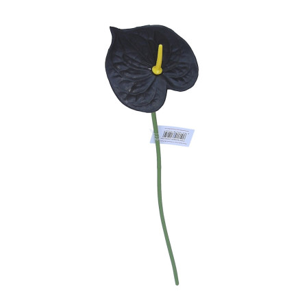 Gałązka sztuczna anturium czarne do kompozycji ozdoba dekoracja 44 cm