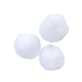 Pompony Pomponiki Poliestrowe Białe Dekoracyjne 5 cm 150 sztuk Ozdoba
