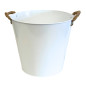 Osłonka Metalowa Owalna do Kwiatów Kompozycji Dekoracja Biała 31 cm