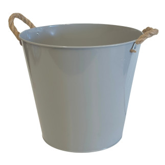 Osłonka Metalowa Owalna do Kwiatów Kompozycji Dekoracja Szara 31 cm