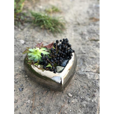 Osłonka Ceramiczna Serce Złote Lustrzana Doniczka Dekoracja