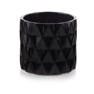 Doniczka Osłonka Ceramiczna Walec Cylinder Czarny Do Kwiatów 13cm