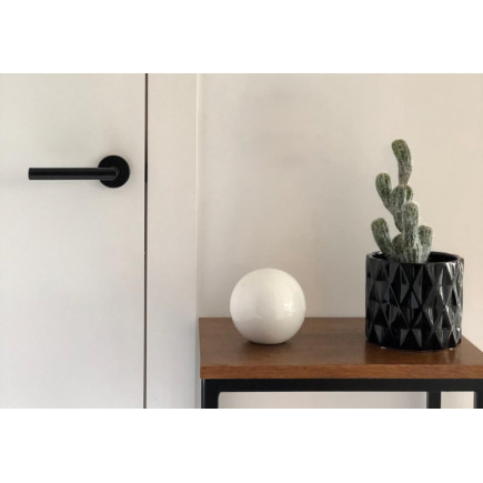 Doniczka Osłonka Ceramiczna Walec Cylinder Czarny Do Kwiatów 13cm