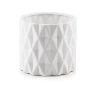 Doniczka Osłonka Ceramiczna Walec Cylinder Biały Do Kwiatów 13cm