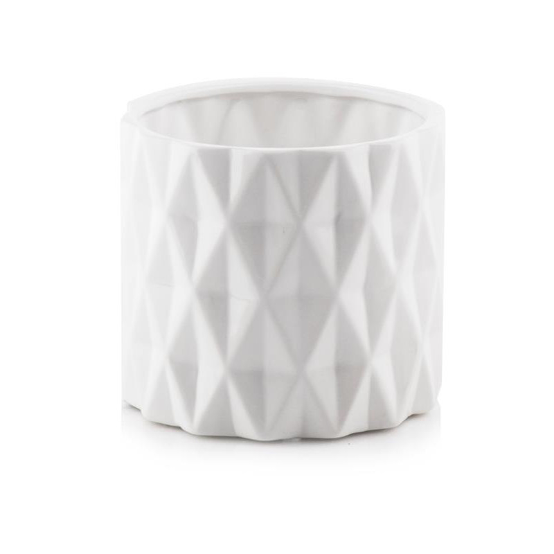 Doniczka Osłonka Ceramiczna Walec Cylinder Biały Do Kwiatów 13cm
