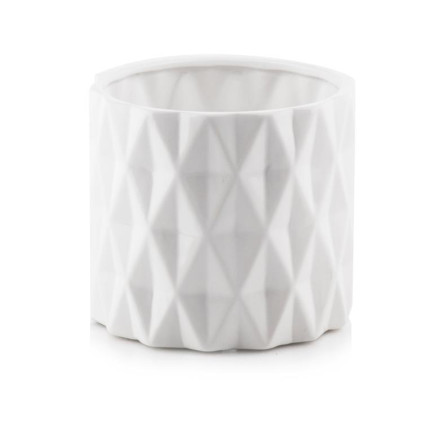 Doniczka Osłonka Ceramiczna Walec Cylinder Biały Do Kwiatów 13cm