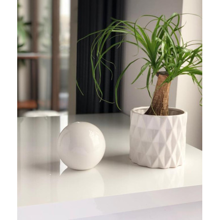 Doniczka Osłonka Ceramiczna Walec Cylinder Biały Do Kwiatów 13cm
