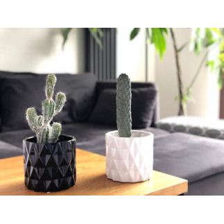Doniczka Osłonka Ceramiczna Walec Cylinder Biały Do Kwiatów 13cm
