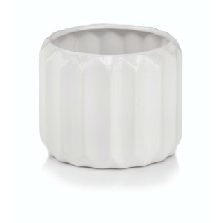 Doniczka Osłonka Ceramiczna Walec Cylinder Biały Do Kwiatów Piano