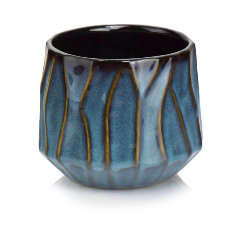 Doniczka Osłonka Ceramiczna Vintage Cylinder Beż Brąz Do Kwiatów Piano