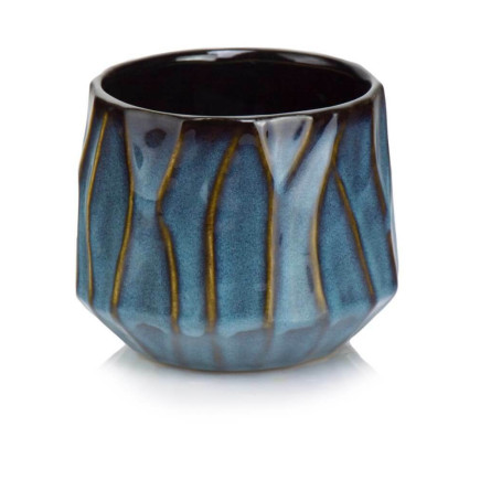 Doniczka Osłonka Ceramiczna Vintage Cylinder Beż Brąz Do Kwiatów Piano