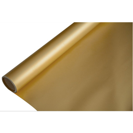 Folia Satynowa Florystyczna Gładka do Bukietów 50 cm 9 m Metaliczny złoty