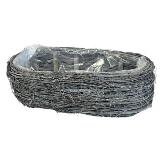 Osłonka z faszyny Patyków Dekoracja do kwiatów Kompozycja Szara 37 x 12 cm